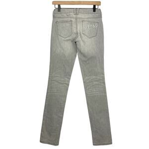 Guess Jeans | Grey Rhinestone Embroidered Pocket Skinny Leg Jeans